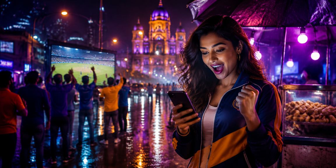 Exciting Mumbai neon cricket betting scene